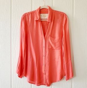 Bella Dahl Coral Button Down Shirt in Excellent Condition